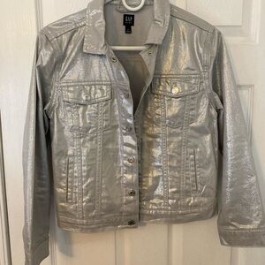 GAP Kids Shimmering Silver Jean Jacket
